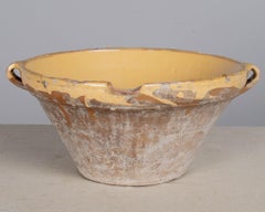French Yellow Glazed Terracotta Tian or Grésale Bowl