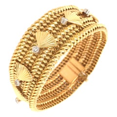 French Yellow Gold and Diamond Bracelet