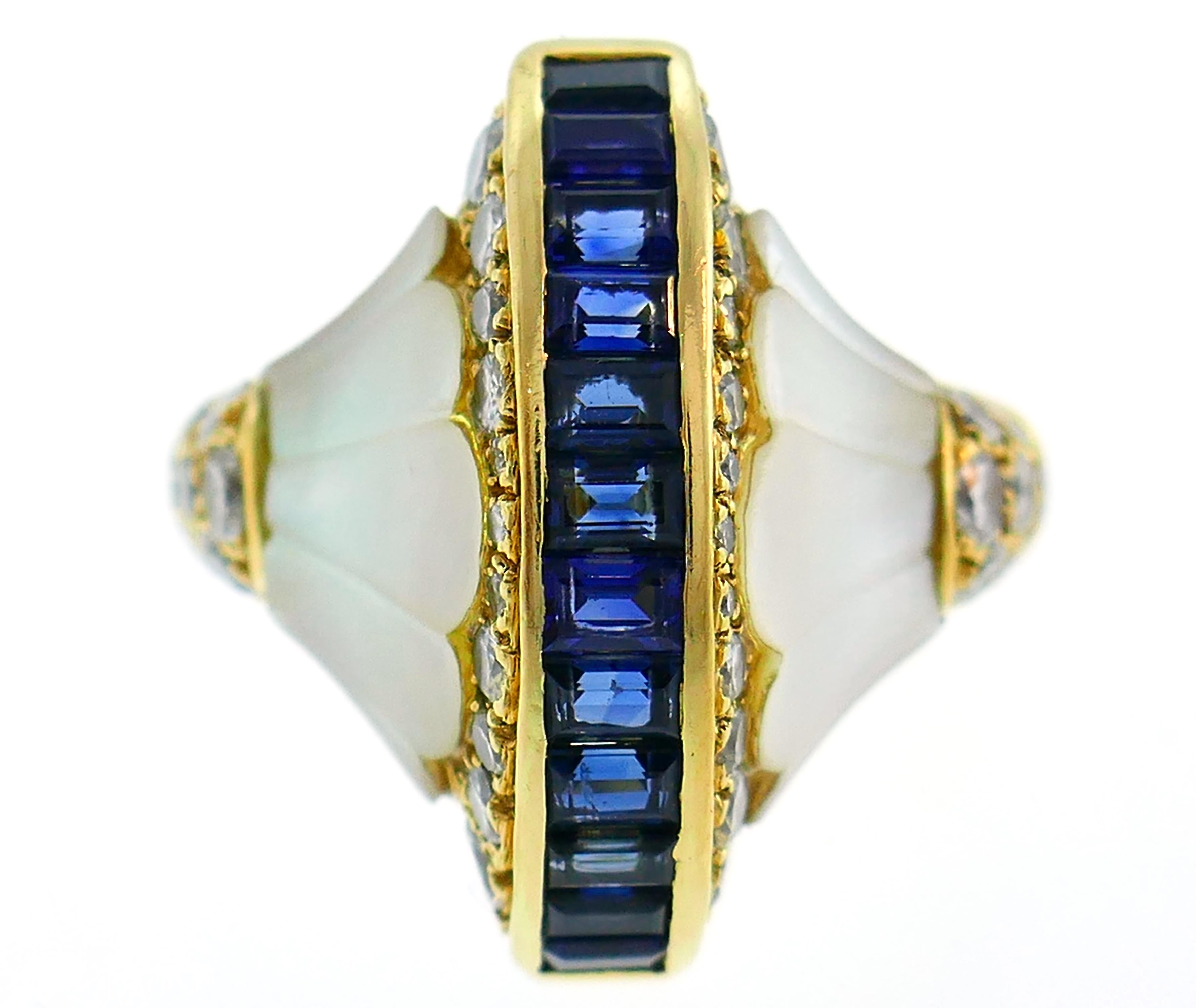 emerald and sapphire mothers ring