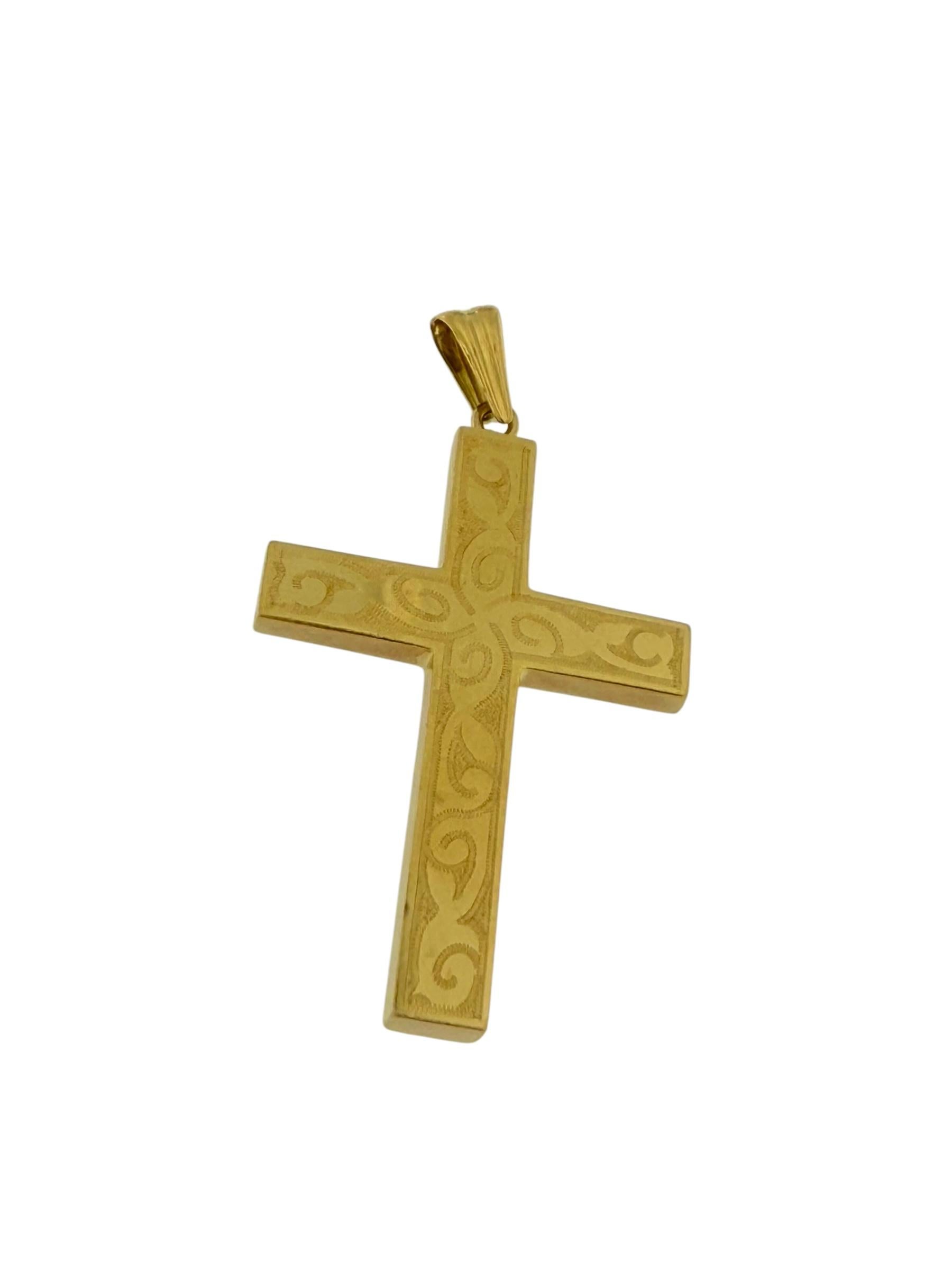 Motifs de feuilles de croix en or jaune français en vente 6
