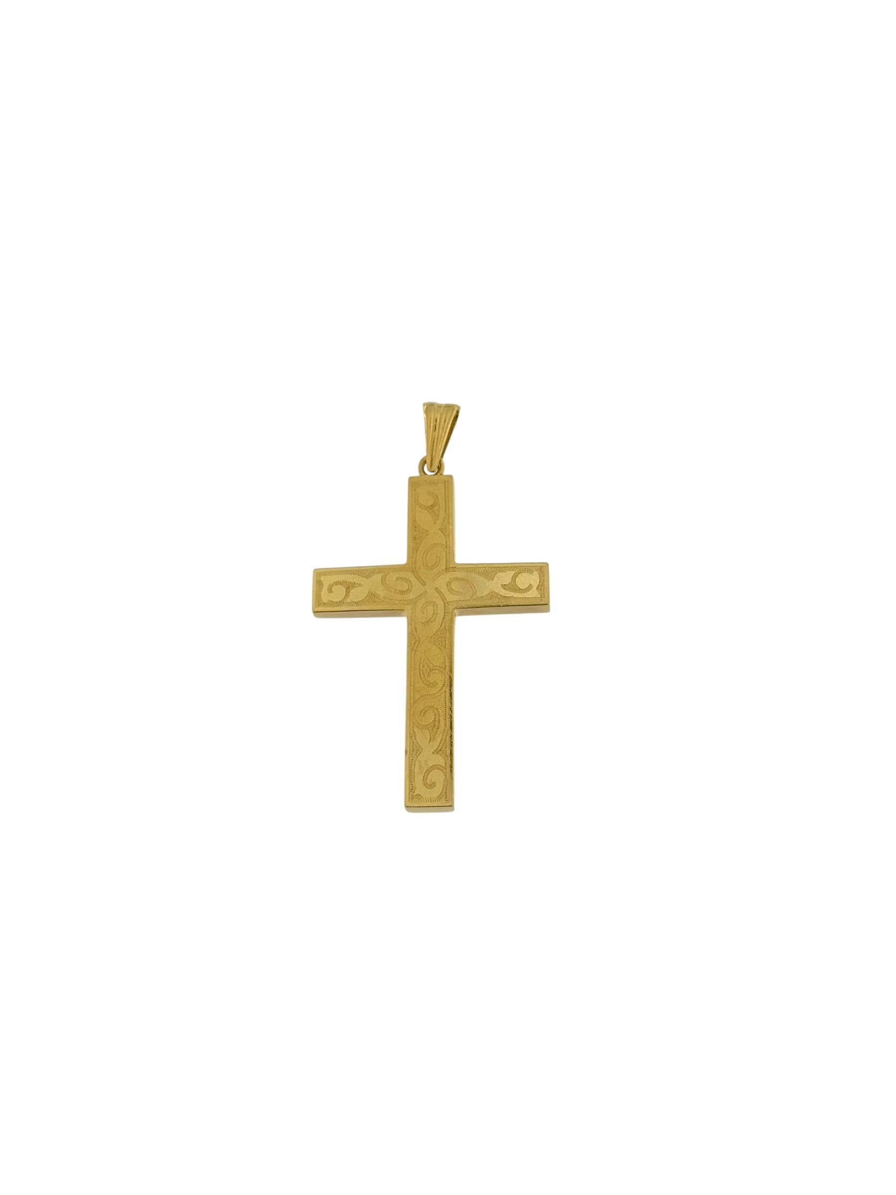 Motifs de feuilles de croix en or jaune français en vente 1
