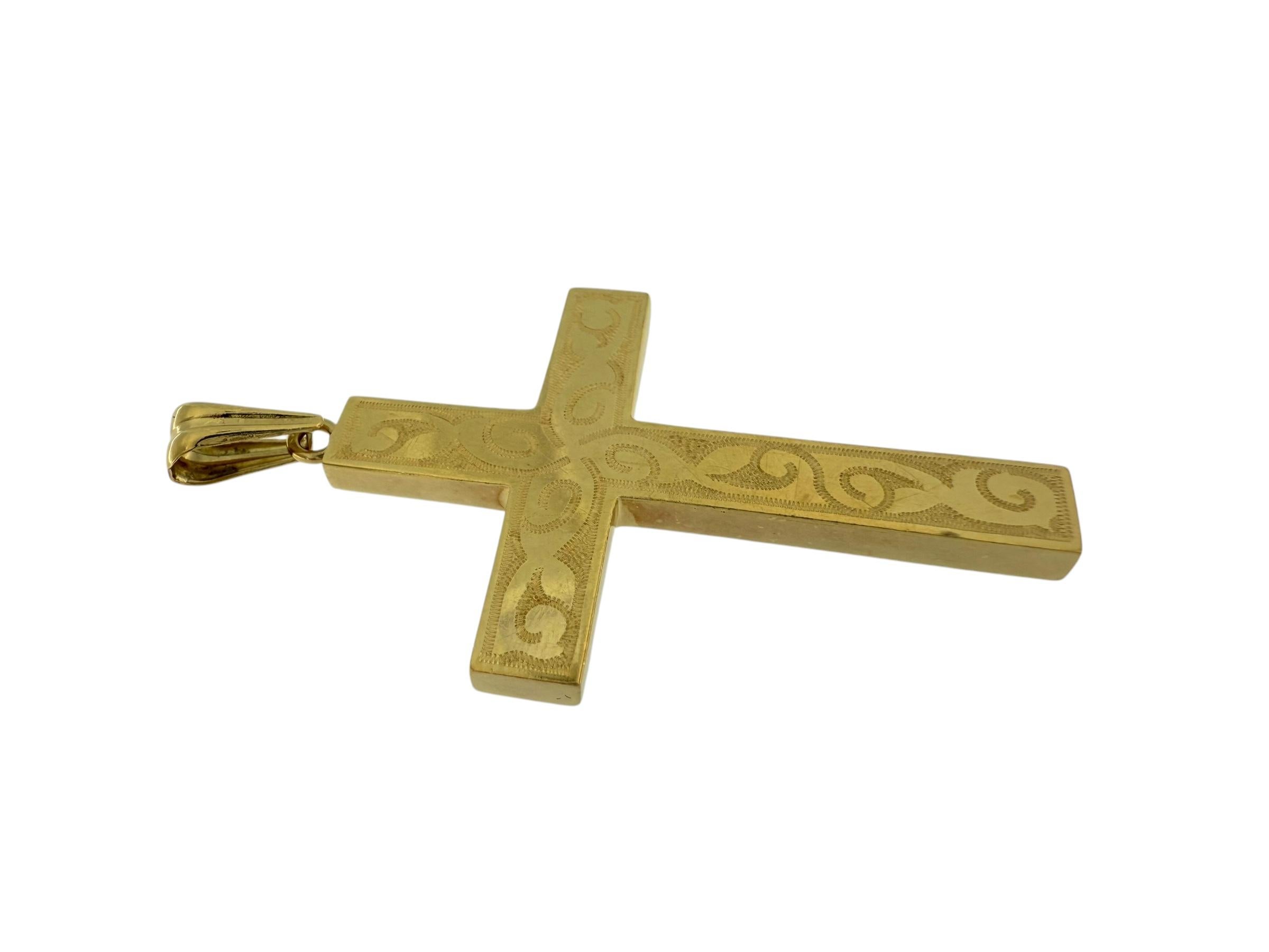 Motifs de feuilles de croix en or jaune français en vente 3