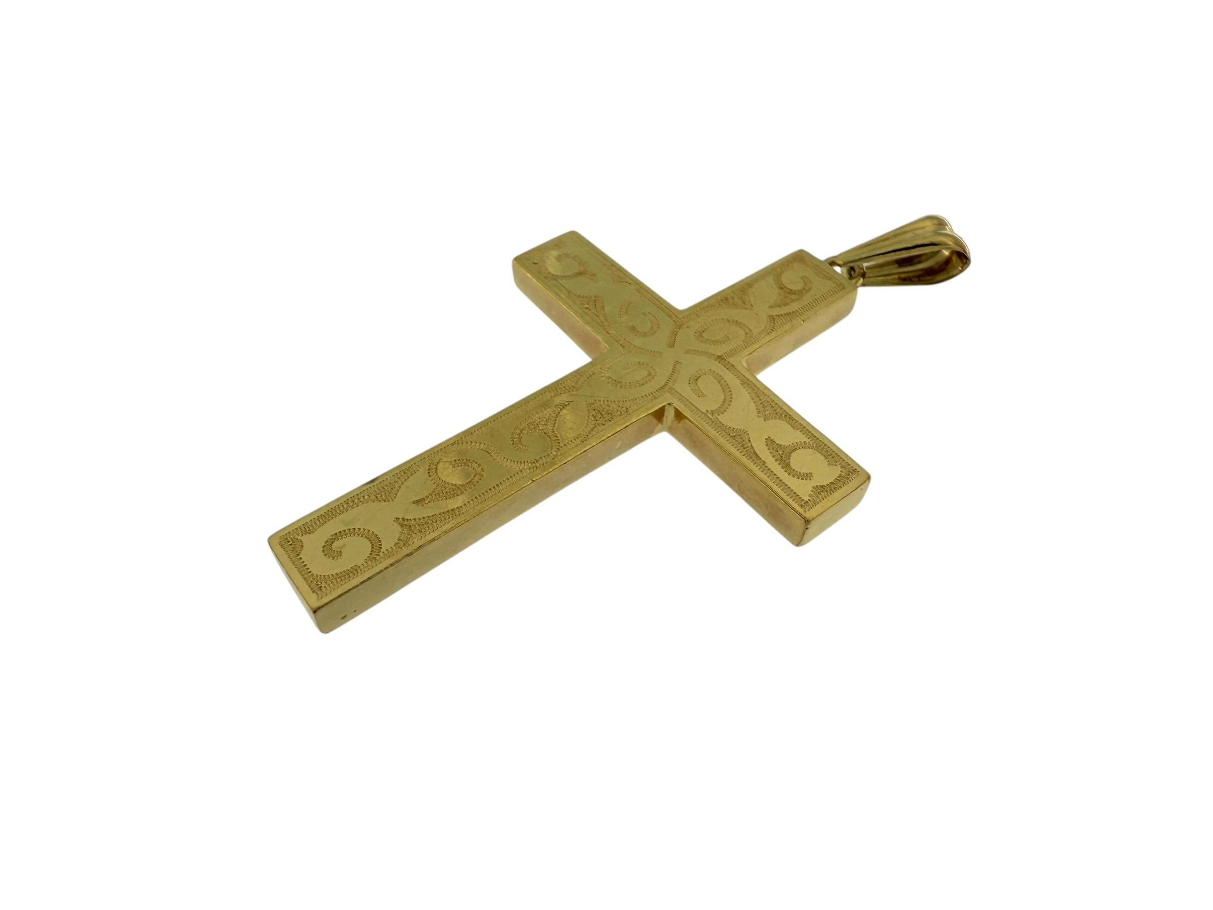 Motifs de feuilles de croix en or jaune français en vente 4