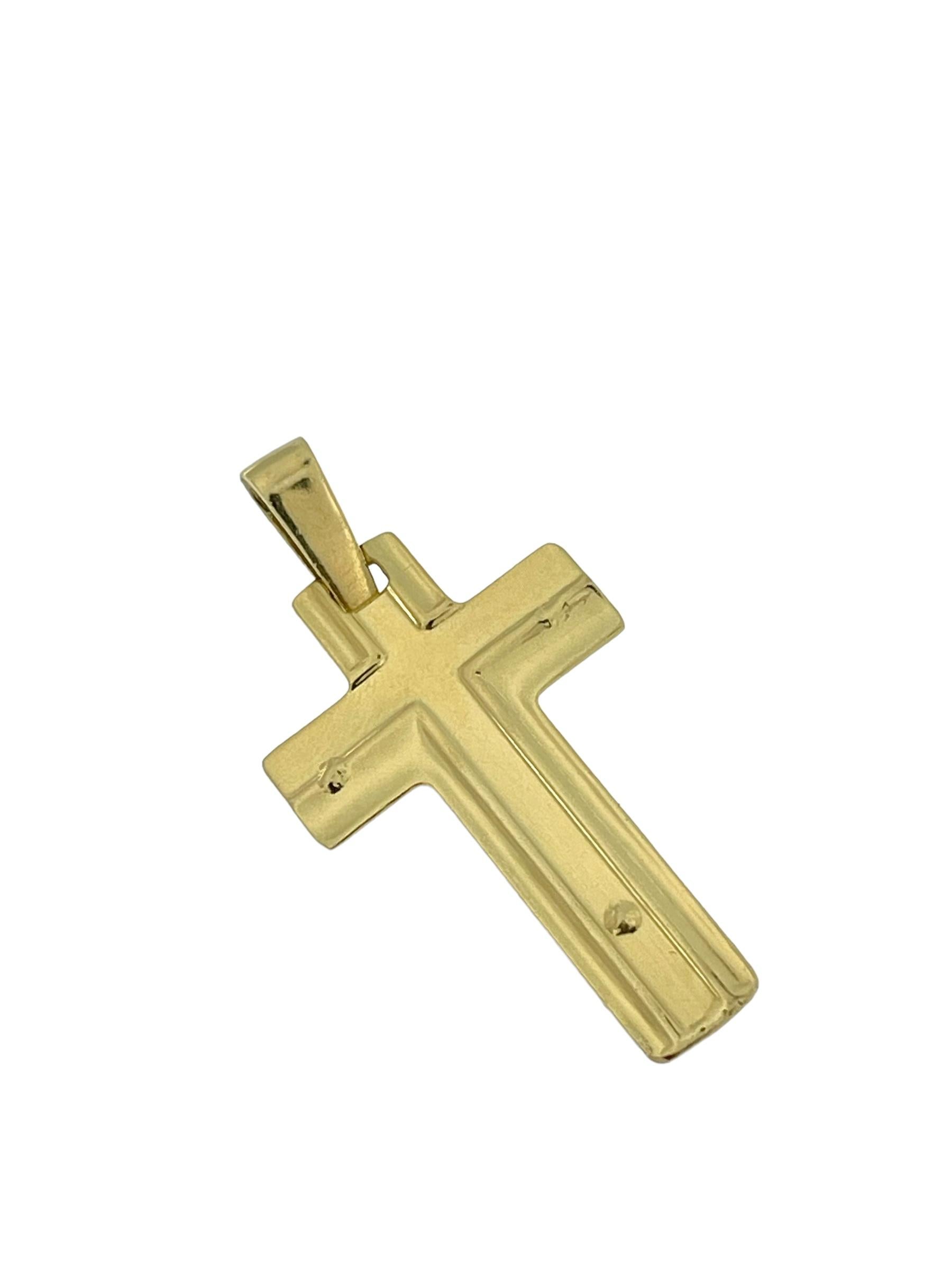 Women's or Men's French Yellow Gold Crucifix For Sale
