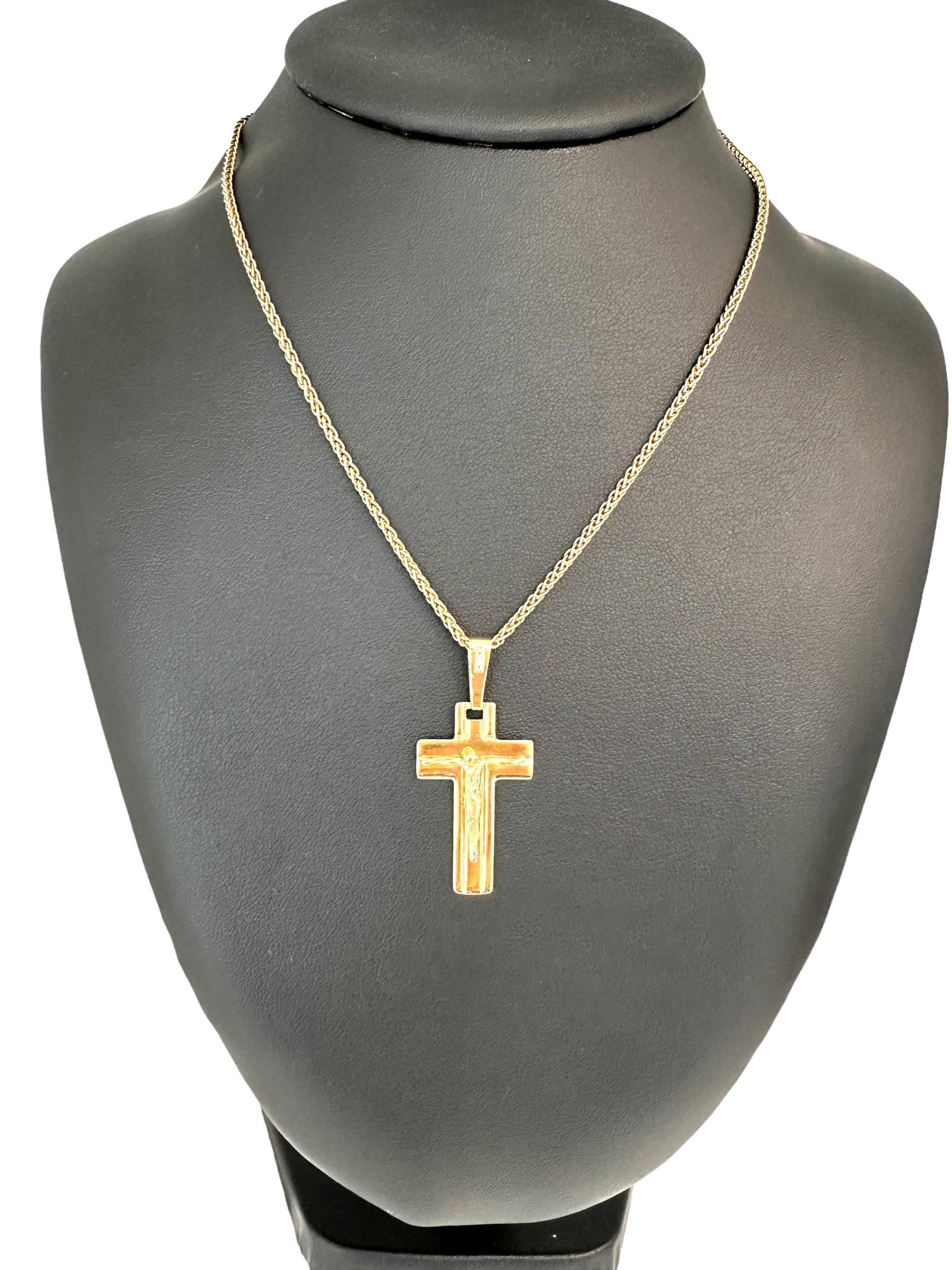 French Yellow Gold Crucifix For Sale 1