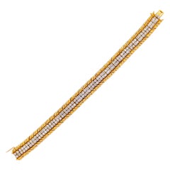 Bracciale francese in oro giallo e diamanti