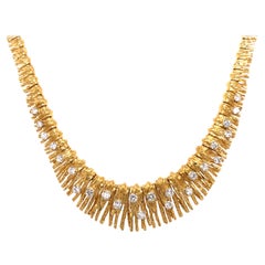 French Yellow Gold Diamond Necklace