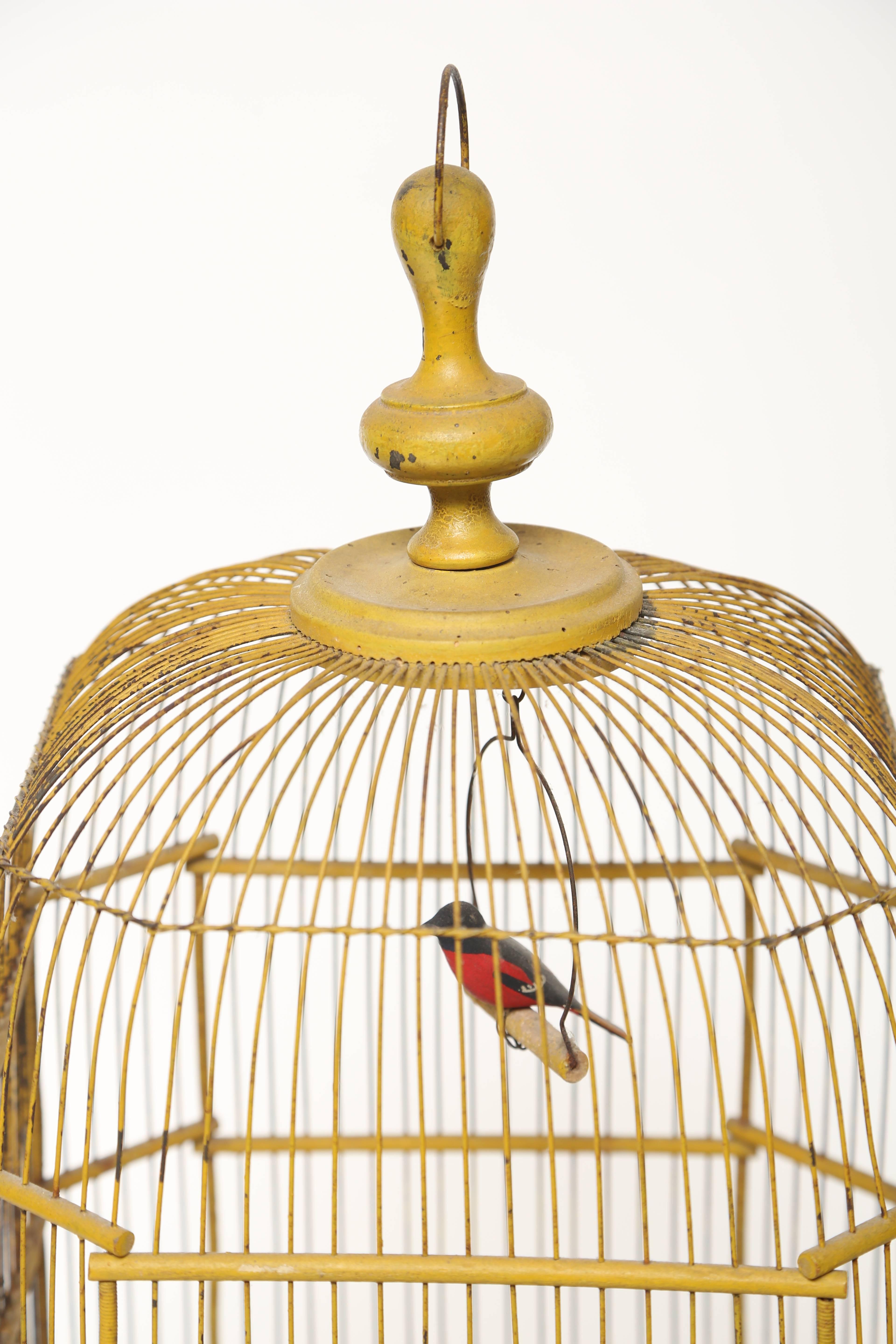 Country French Yellow Ochre Bird Cage