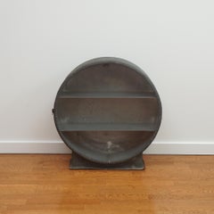 Französischer Vitrinenschrank aus Zink und Glas Oeil de Boeuf