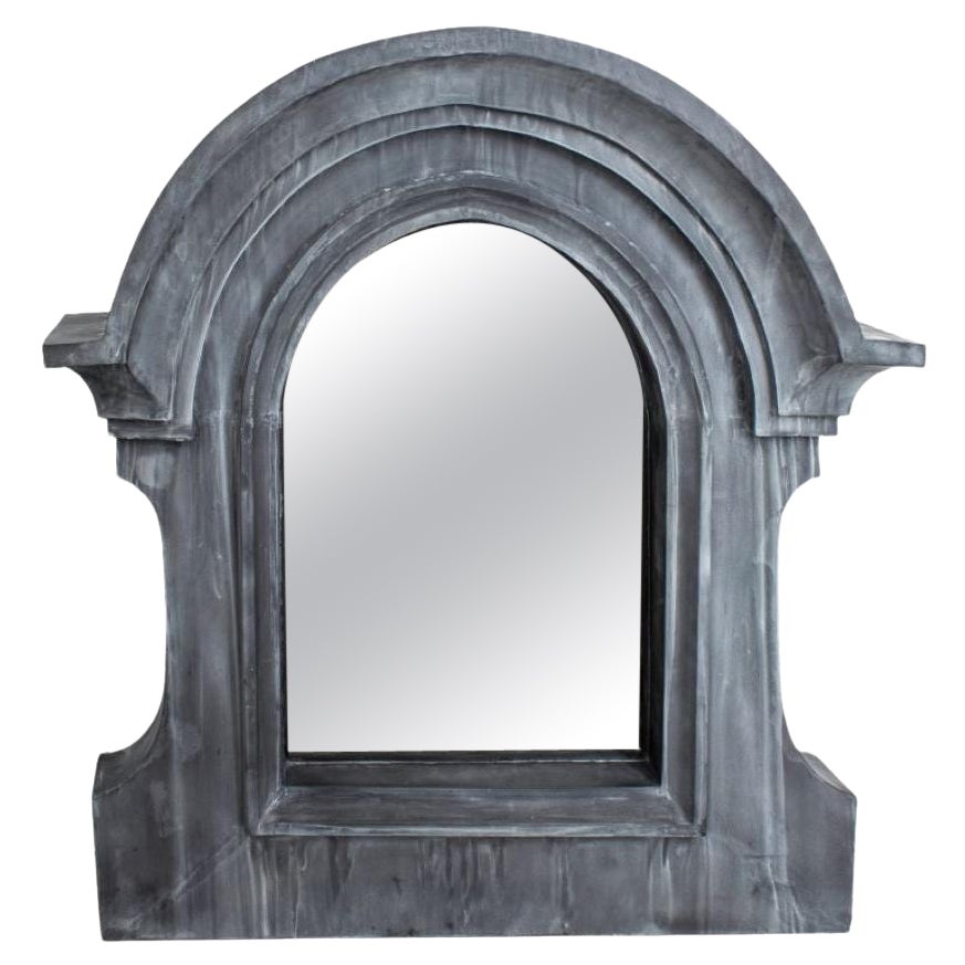 French Zinc Architectural  Arched Mirror
