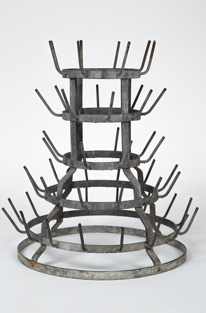 Stile provenzale Asciugabottiglie francese in zinco, circa 1900 in vendita