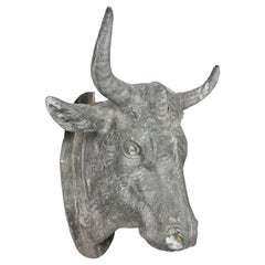 French Zinc Bulls Head Wall Mount