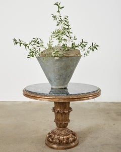 French Zinc Grape Hotte Basket Painted by Ira Yeager