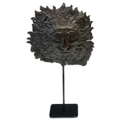 French Zinc Lion Head Fragment on Stand, circa 1780