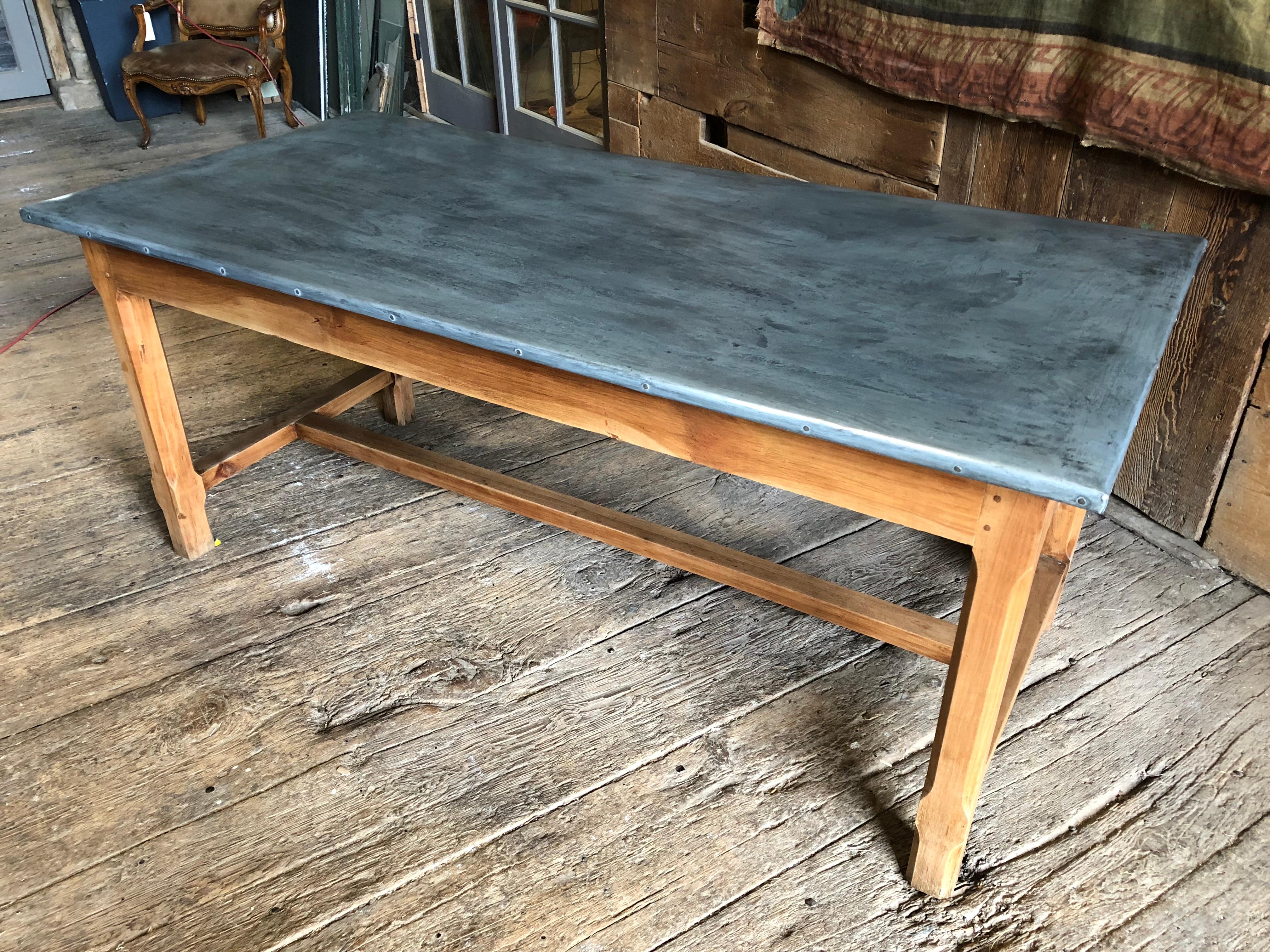 French Zinc-Top Farm Table, 19th Century 2