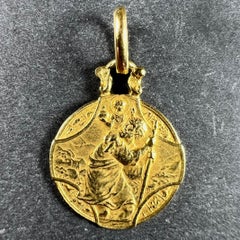 French Zodiac Saint Christopher Triumph of Speed 18K Yellow Gold Charm Pendant
