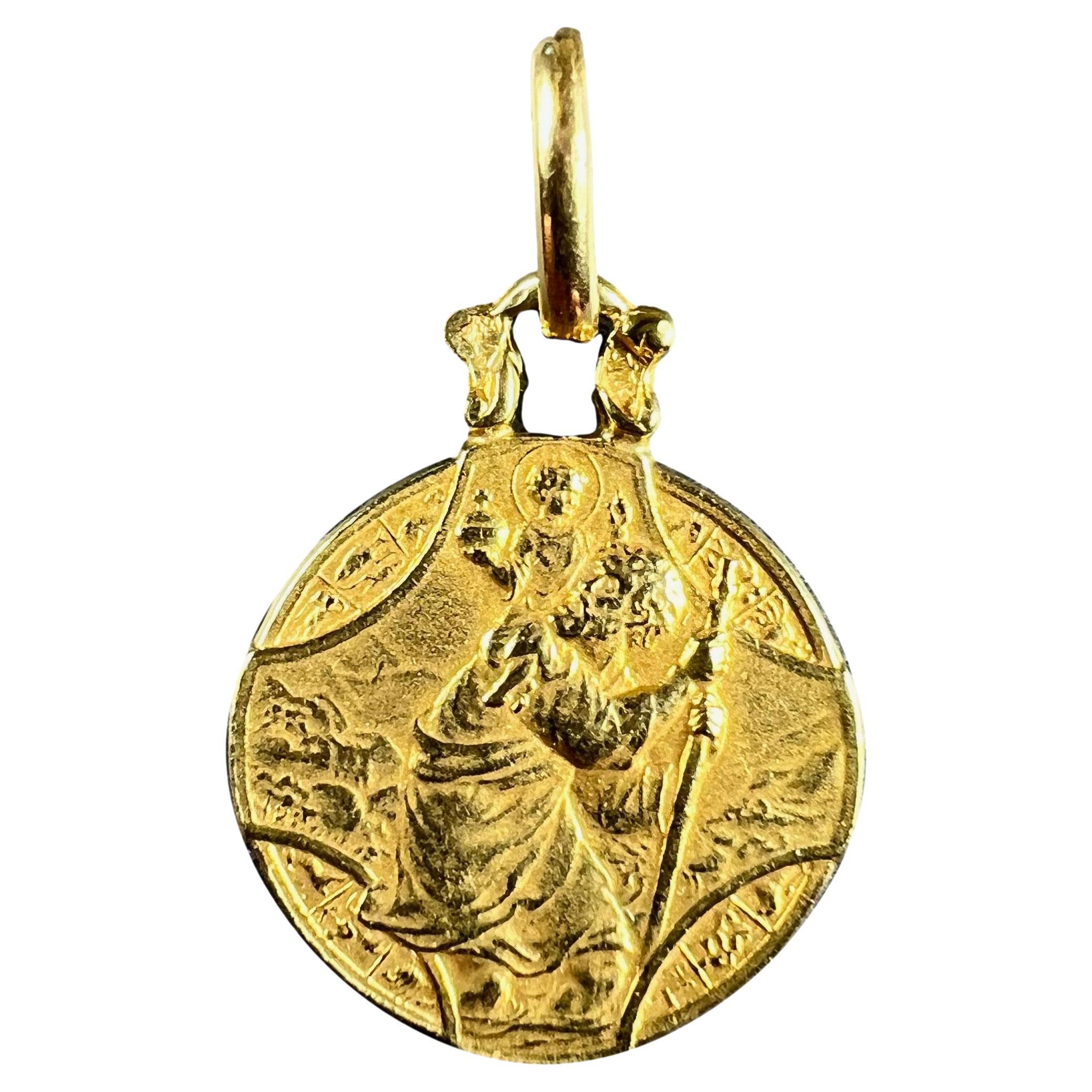 French Zodiac Saint Christopher Triumph of Speed 18K Yellow Gold Charm Pendant For Sale
