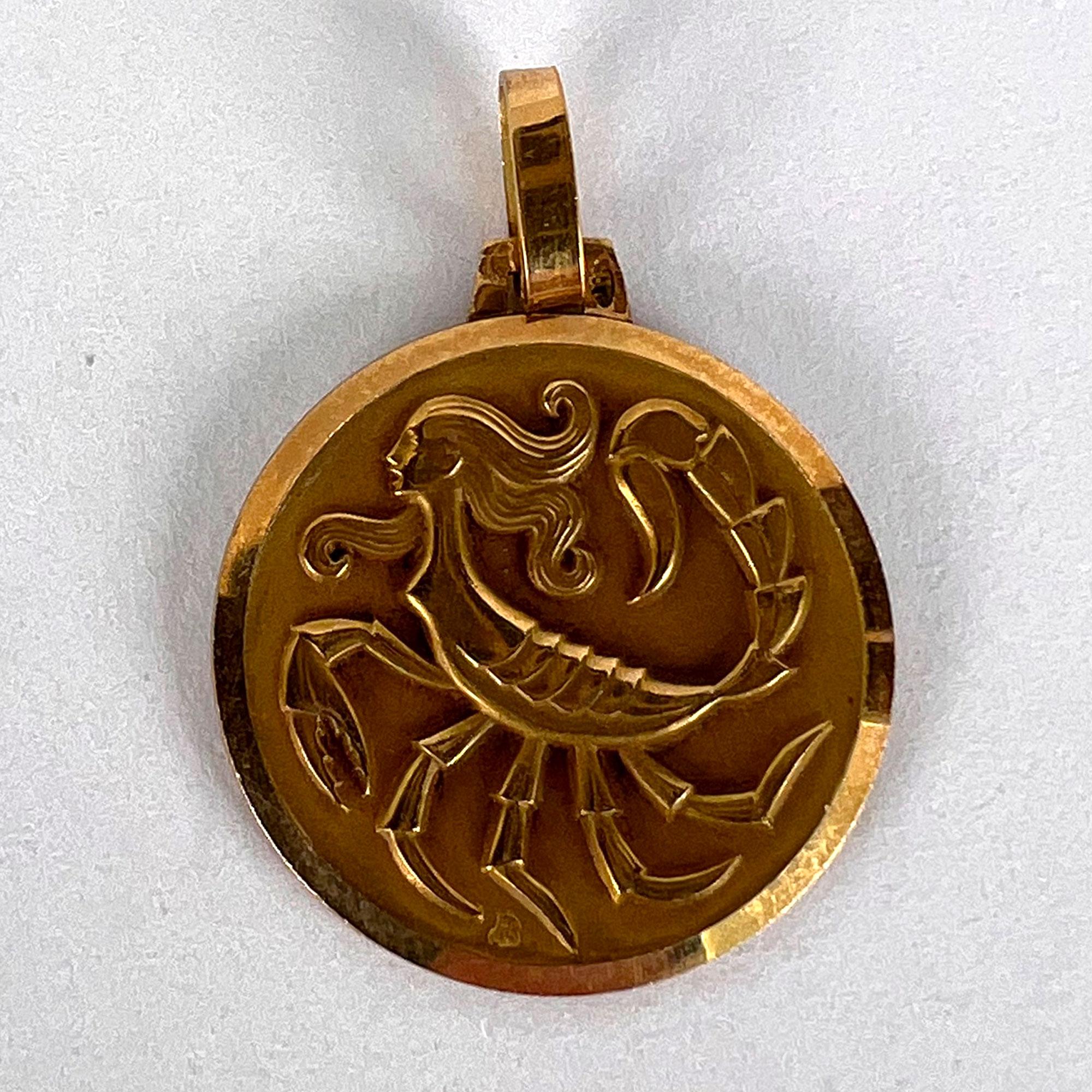 18 Karat Gelbgold Charm-Anhänger mit Sternzeichen, Tierkreiszeichen und Sternzeichen 4