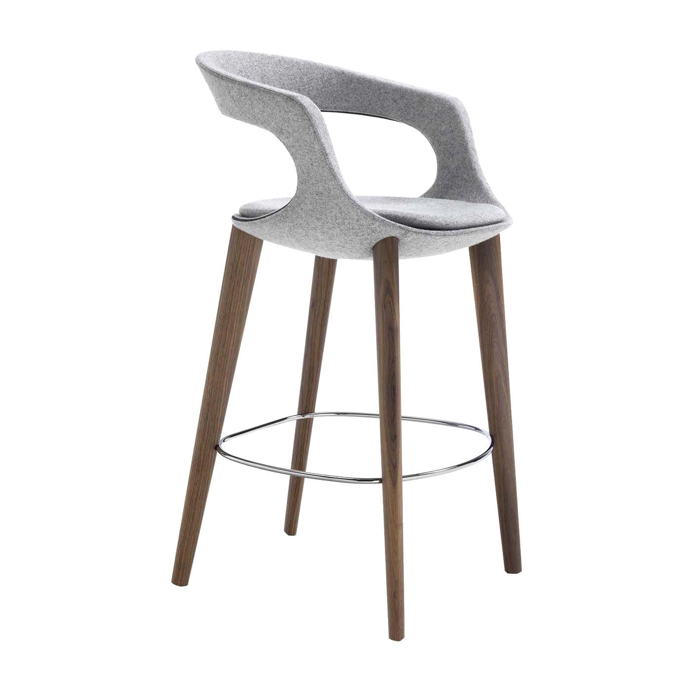 Frenchkiss Low-Back Counter Stool by Stefano Bigi