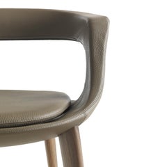 Frenchkiss Low-Backed Wooden-Legged Chair by Stefano Bigi