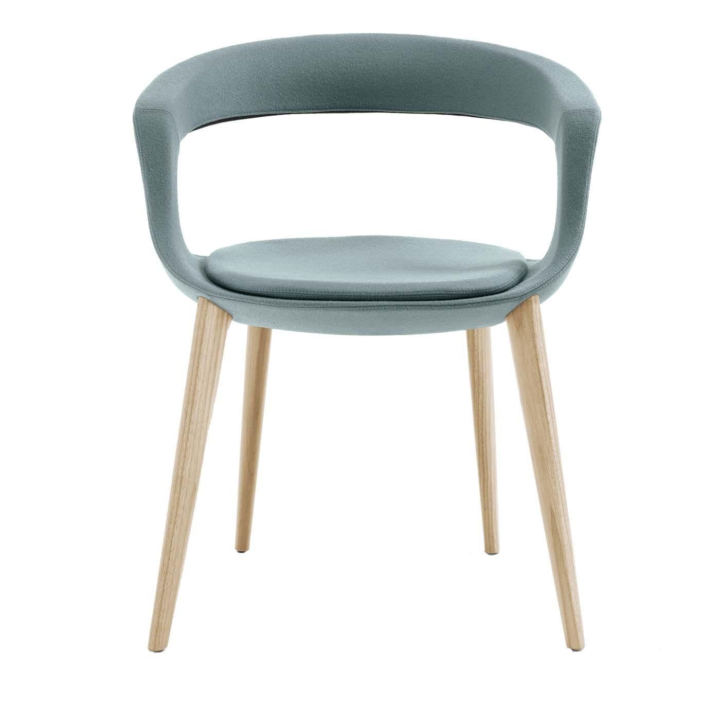 Italian Frenchkiss Low-Backed Wooden-Legged Chair by Stefano Bigi For Sale