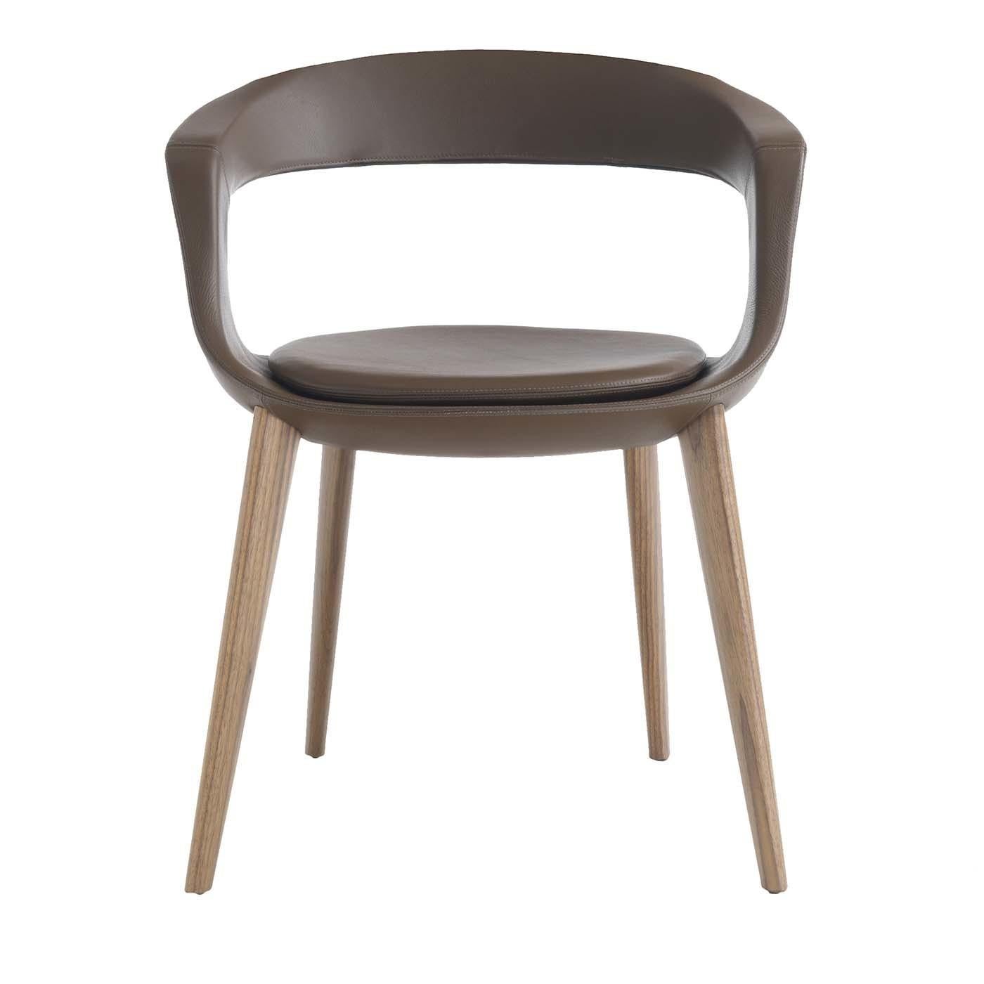 Modern Frenchkiss Low-Backed Wooden-Legged Chair by Stefano Bigi For Sale
