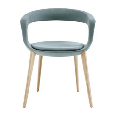 Frenchkiss Low-Backed Wooden-Legged Chair by Stefano Bigi
