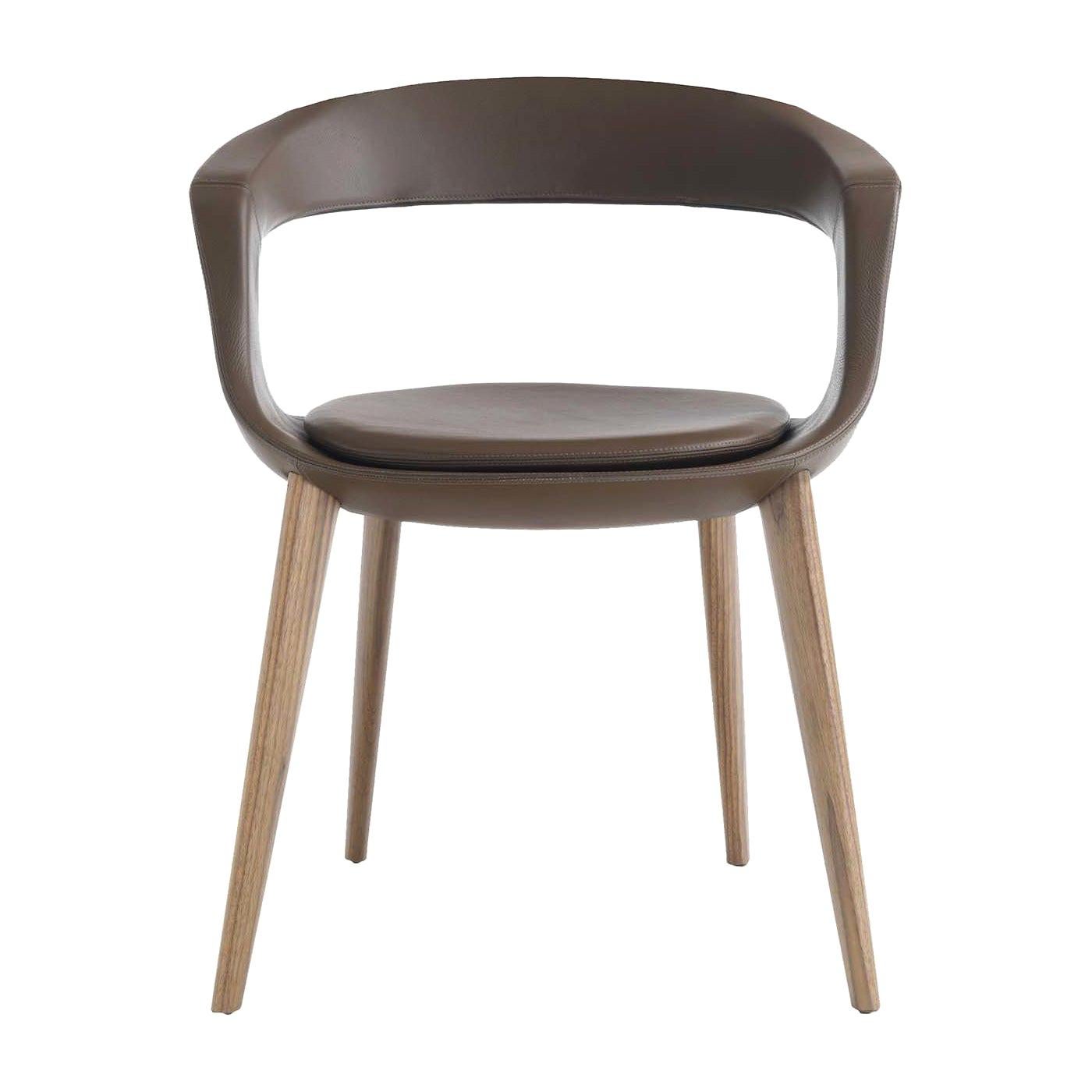 Frenchkiss Low-Backed Wooden-Legged Chair by Stefano Bigi