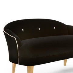 Frenchy Sofa with Black Velvet Fabric