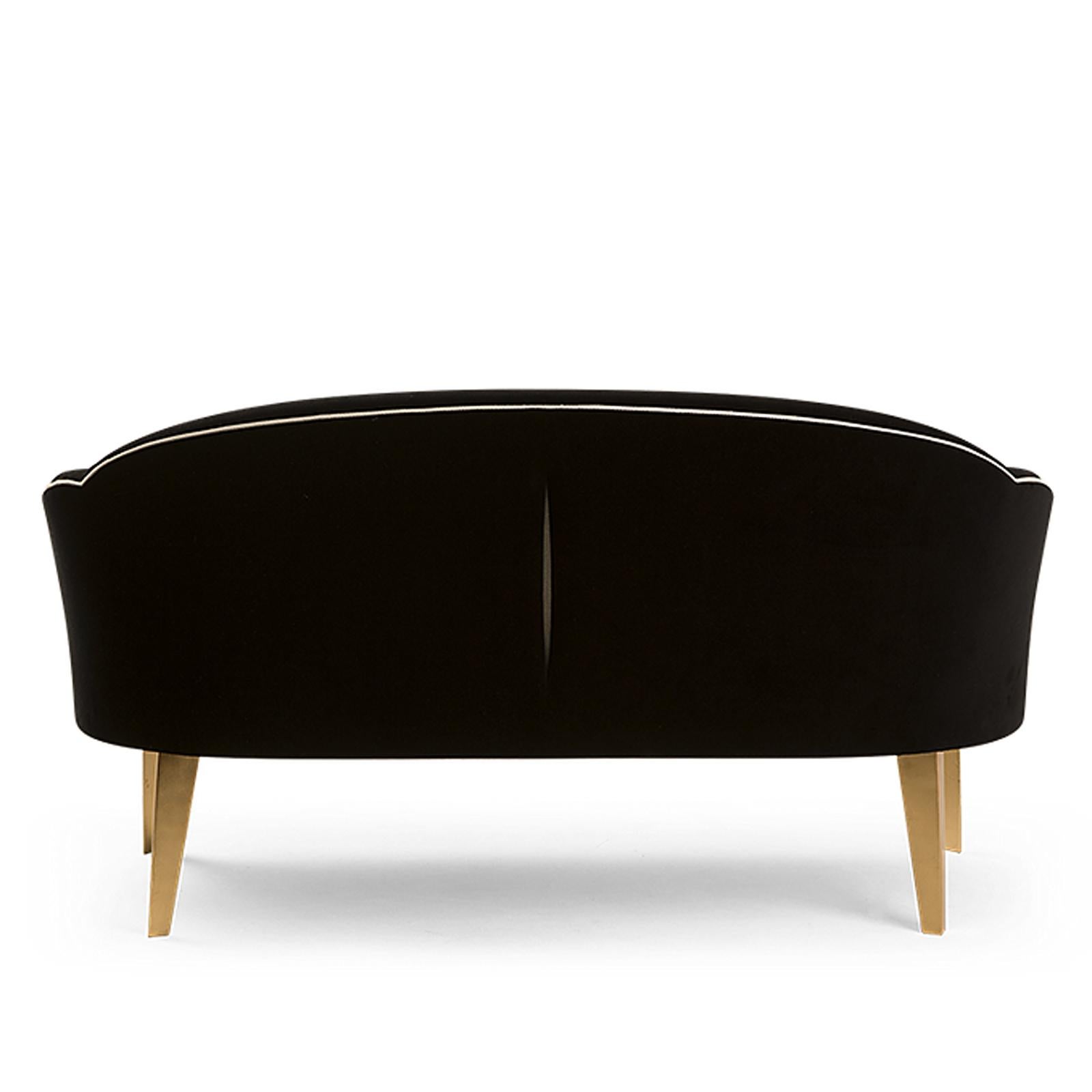 Contemporary Frenchy Sofa with Black Velvet Fabric For Sale