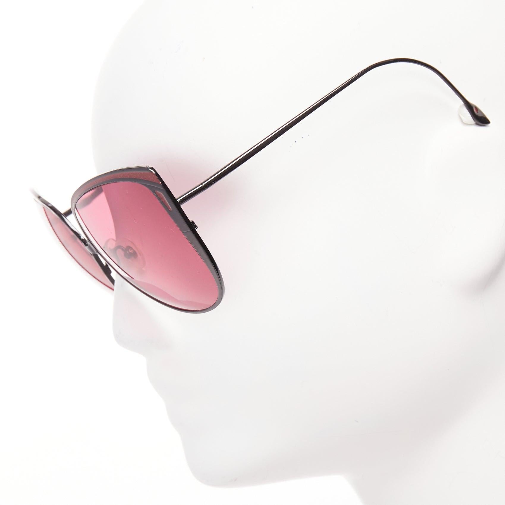 FRENCY AND MERCURY Fox Beat pink lens red glitter oversize sunglasses
Reference: AAWC/A01018
Brand: Frency and Mercury
Model: Fox Beat
Material: Metal
Color: Pink, Black
Pattern: Solid
Lining: Black Metal
Extra Details: Metallic trim at