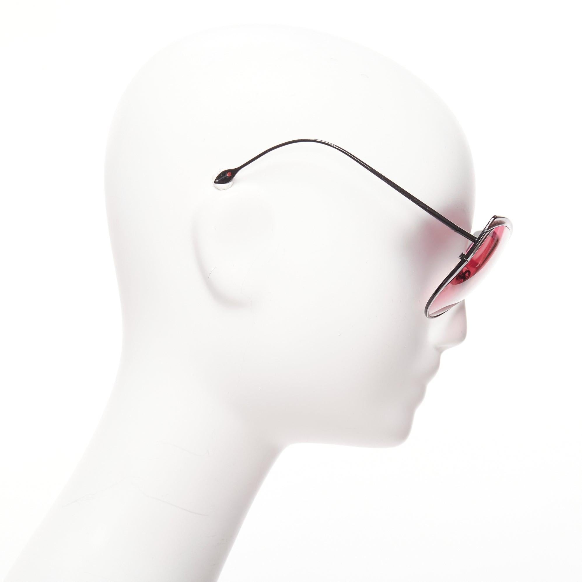 FRENCY AND MERCURY Fox Beat pink lens red glitter oversize sunglasses In Good Condition For Sale In Hong Kong, NT