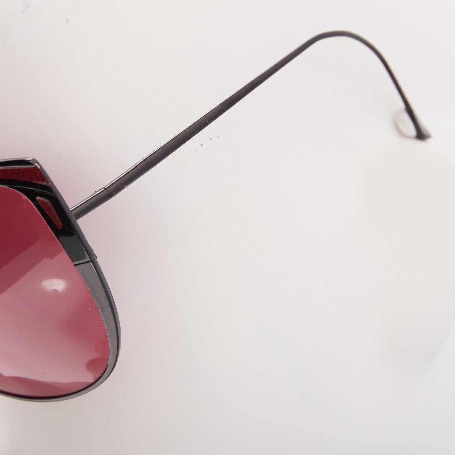 FRENCY AND MERCURY Fox Beat pink lens red glitter oversize sunglasses For Sale 1