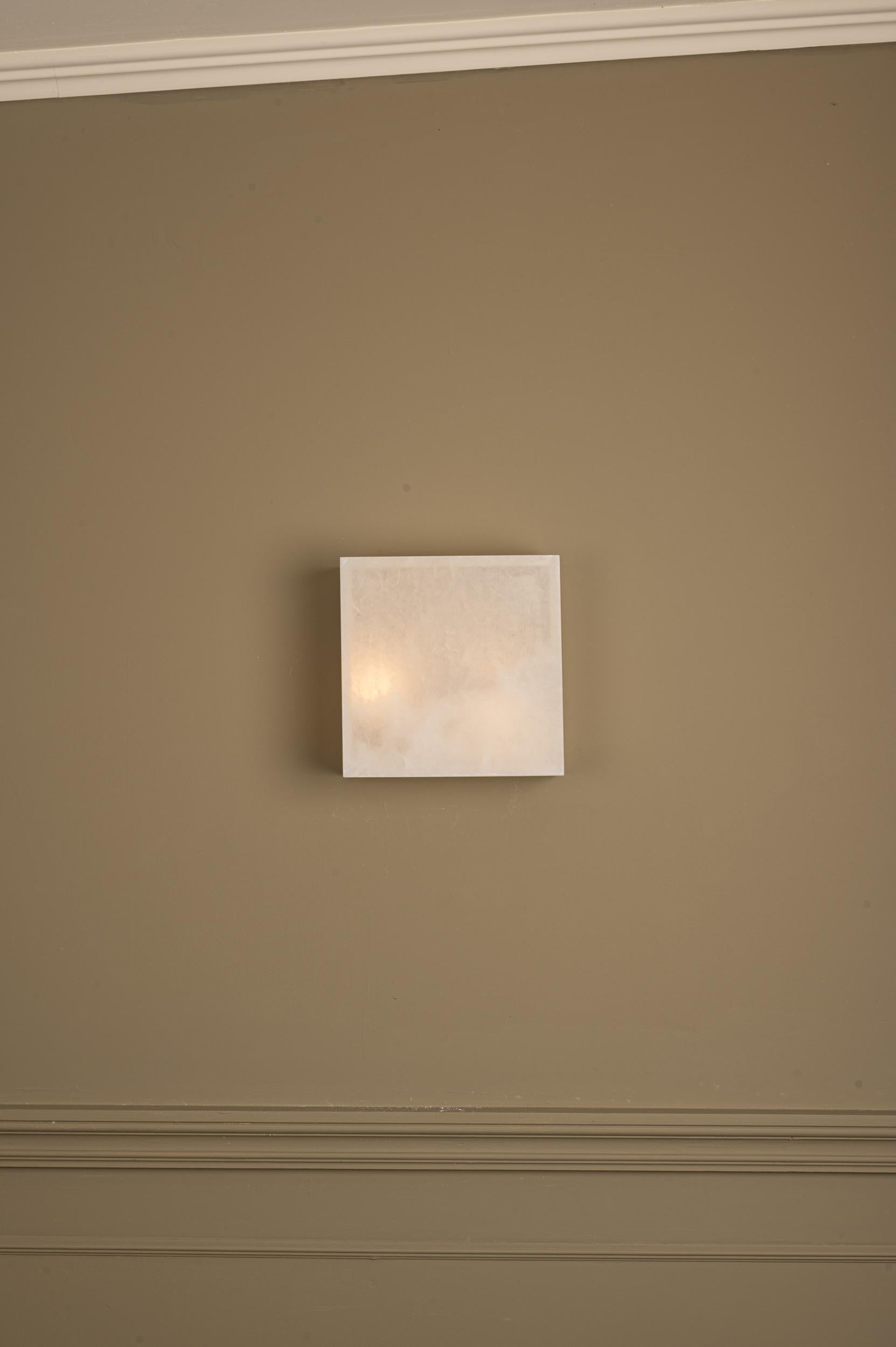 Post-Modern Frene White Alabaster Wall Sconce by Simone & Marcel For Sale
