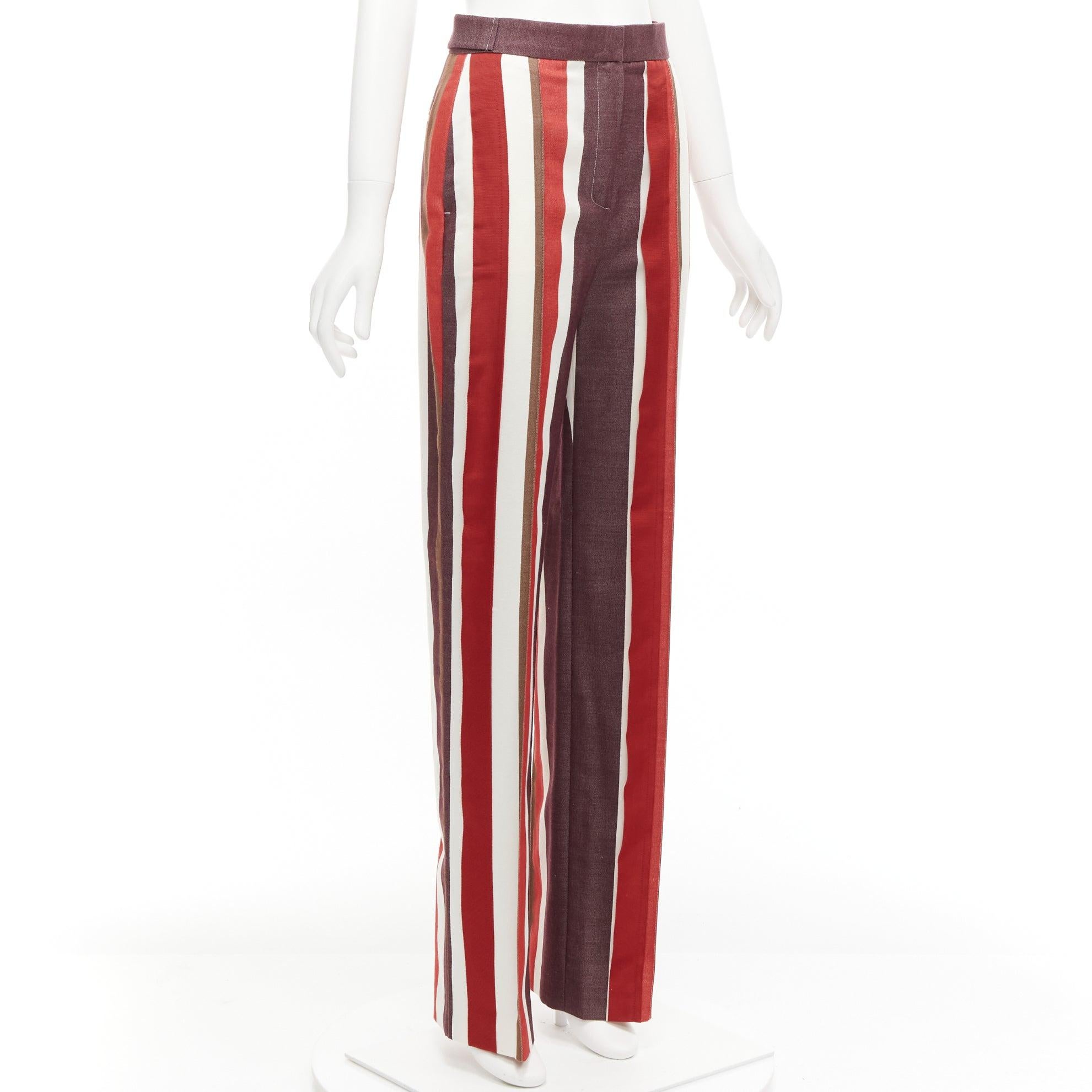 FRENKEN red cotton wool blend graphic stripe wide leg pants IT34 XXS
Reference: CELG/A00372
Brand: Frenken
Material: Cotton, Wool, Blend
Color: Red, White
Pattern: Striped
Closure: Zip Fly
Extra Details: Buttons for adjustments at back