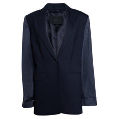 Frenken, blazer en laine à manches brillantes, bleu