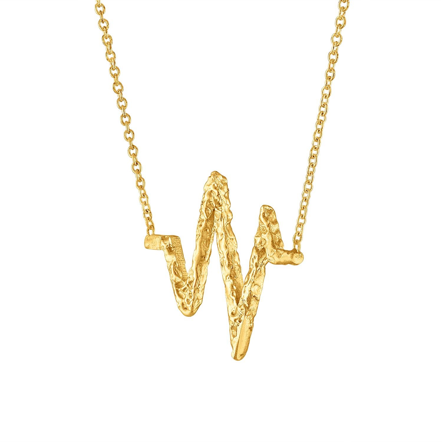 Frequency Symbol Necklace in 22k Gold, by Tagili In New Condition For Sale In New York, NY