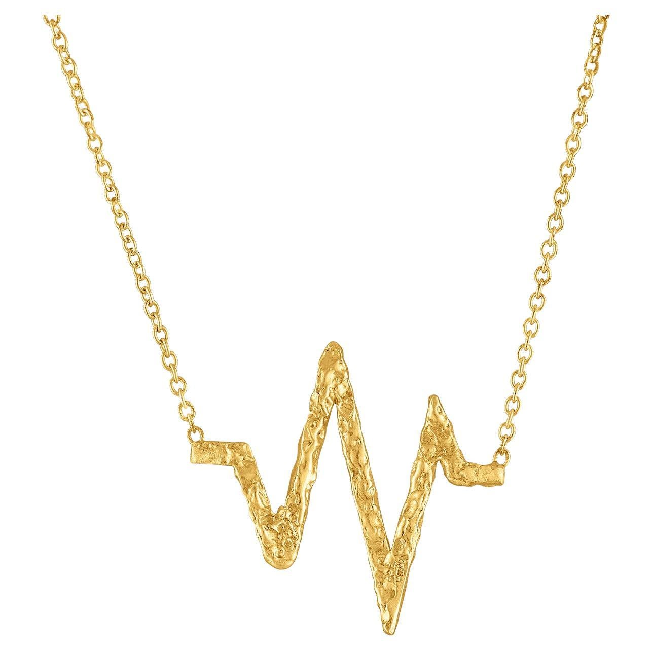 Frequency Symbol-Halskette aus 22 Karat Gold, von Tagili im Angebot