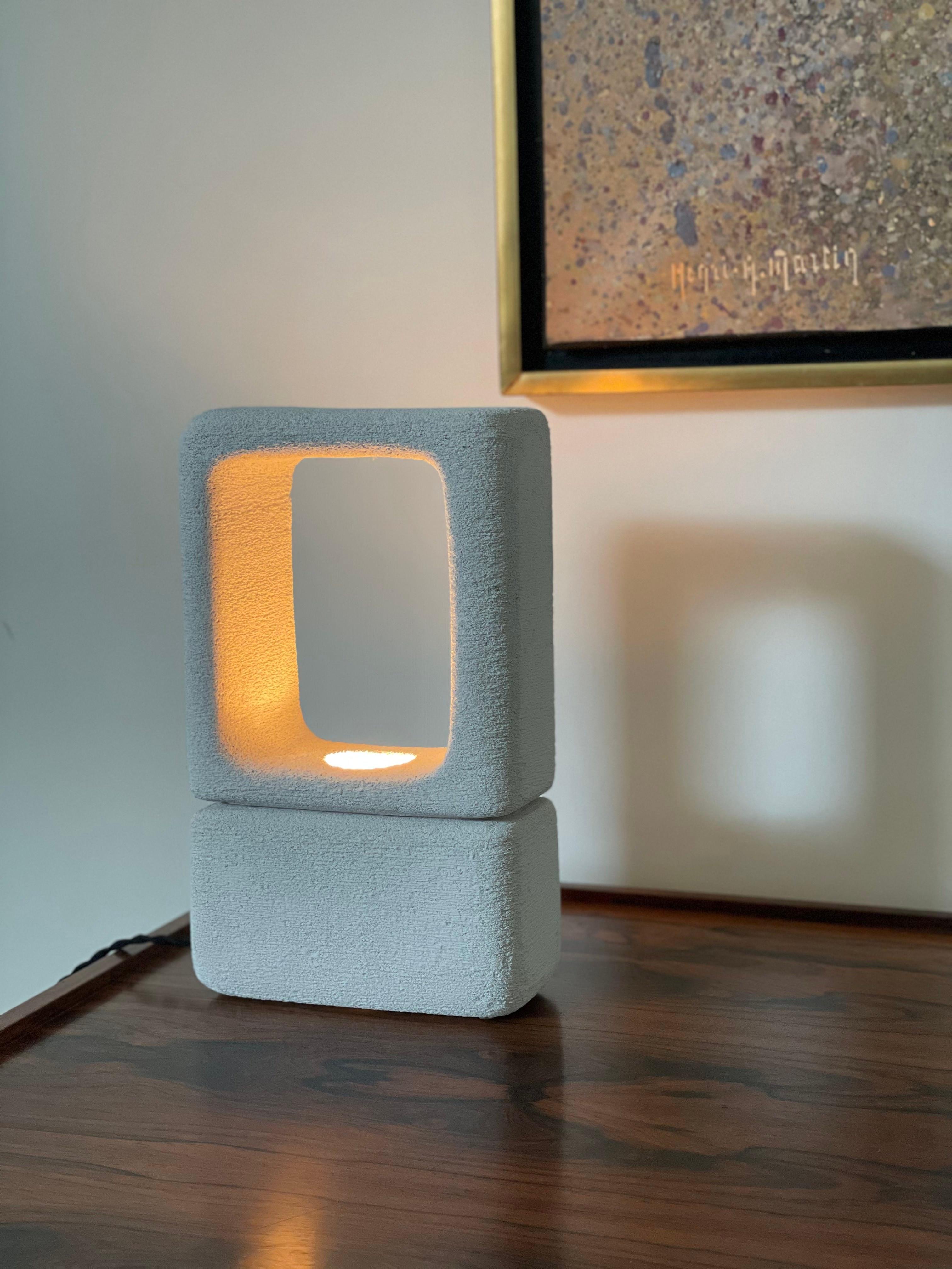 The Fuca lamp is a Creative ode to the beauty of square elements in life.
Designed in Antwerp, Belgium and hand-crafted in North Carolina, the Suma Lamp utilizes stone and mineral to revitalize the concept of lighting with its emphasis on not just