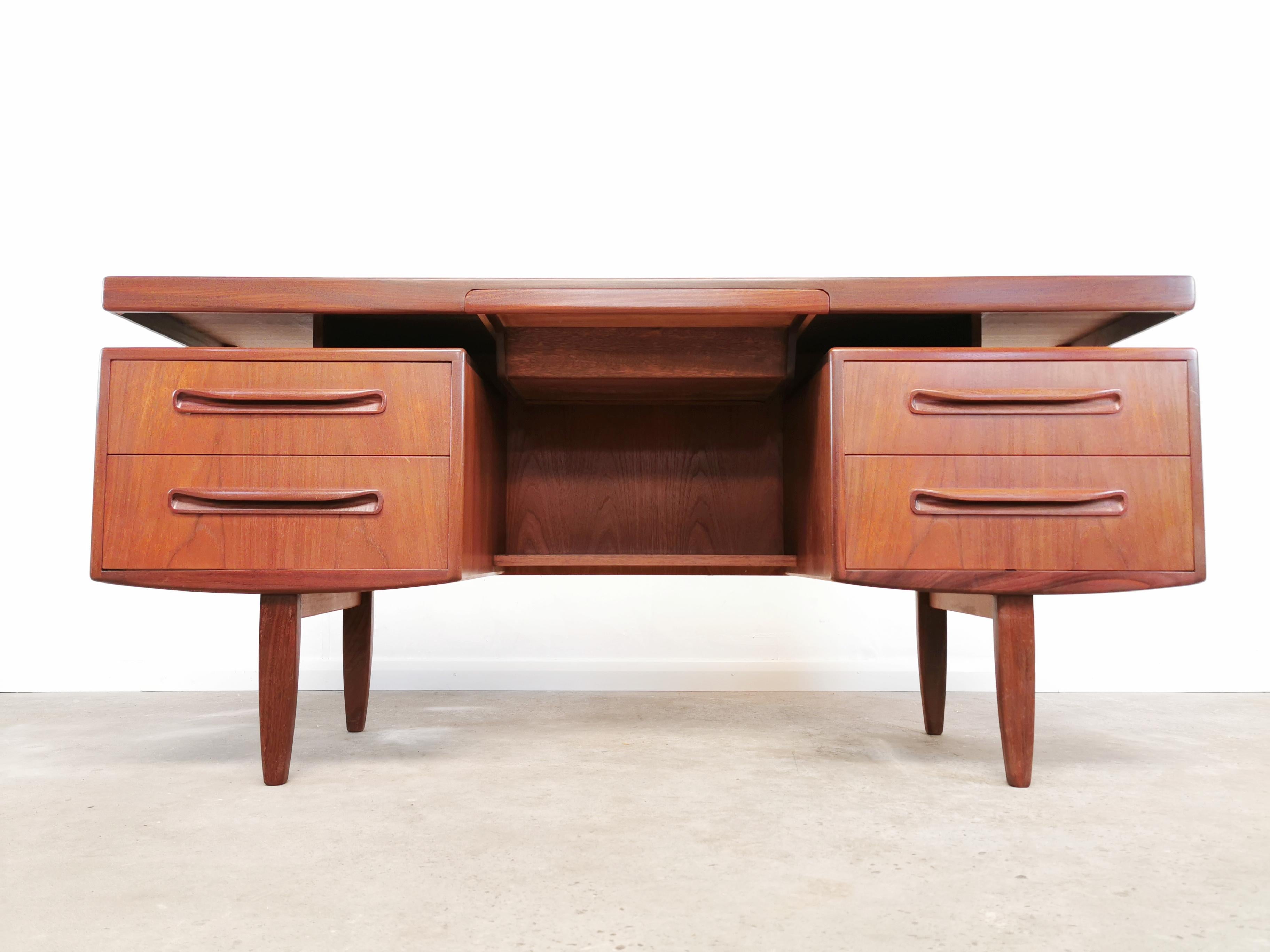 A beautifully designed and crafted 1960s desk, or use it as a vanity.

Manufactured by G-Plan and designed as part of the popular 'Fresco' furniture series It is made of teak and Afromosia, and was designed by Victor Wilkins in the 1960s.

Floating