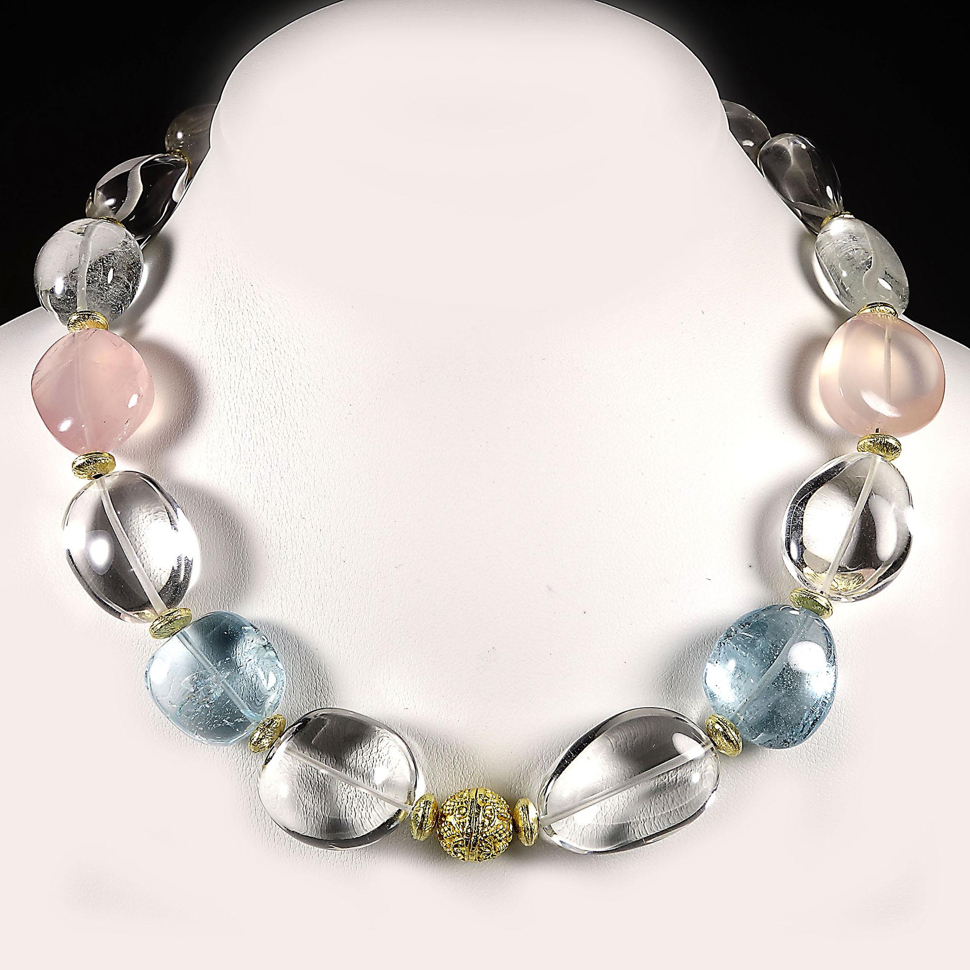 Contemporary AJD 17 Inch Fresh and Lovely Quartz Nugget Necklace