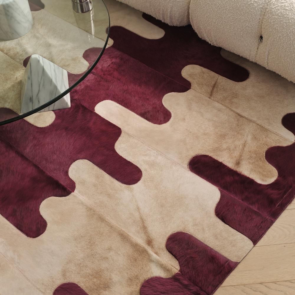 Alfombra Moderna, Ondulada, Personalizable Púrpura, Caramelo Grande Art Decó en venta