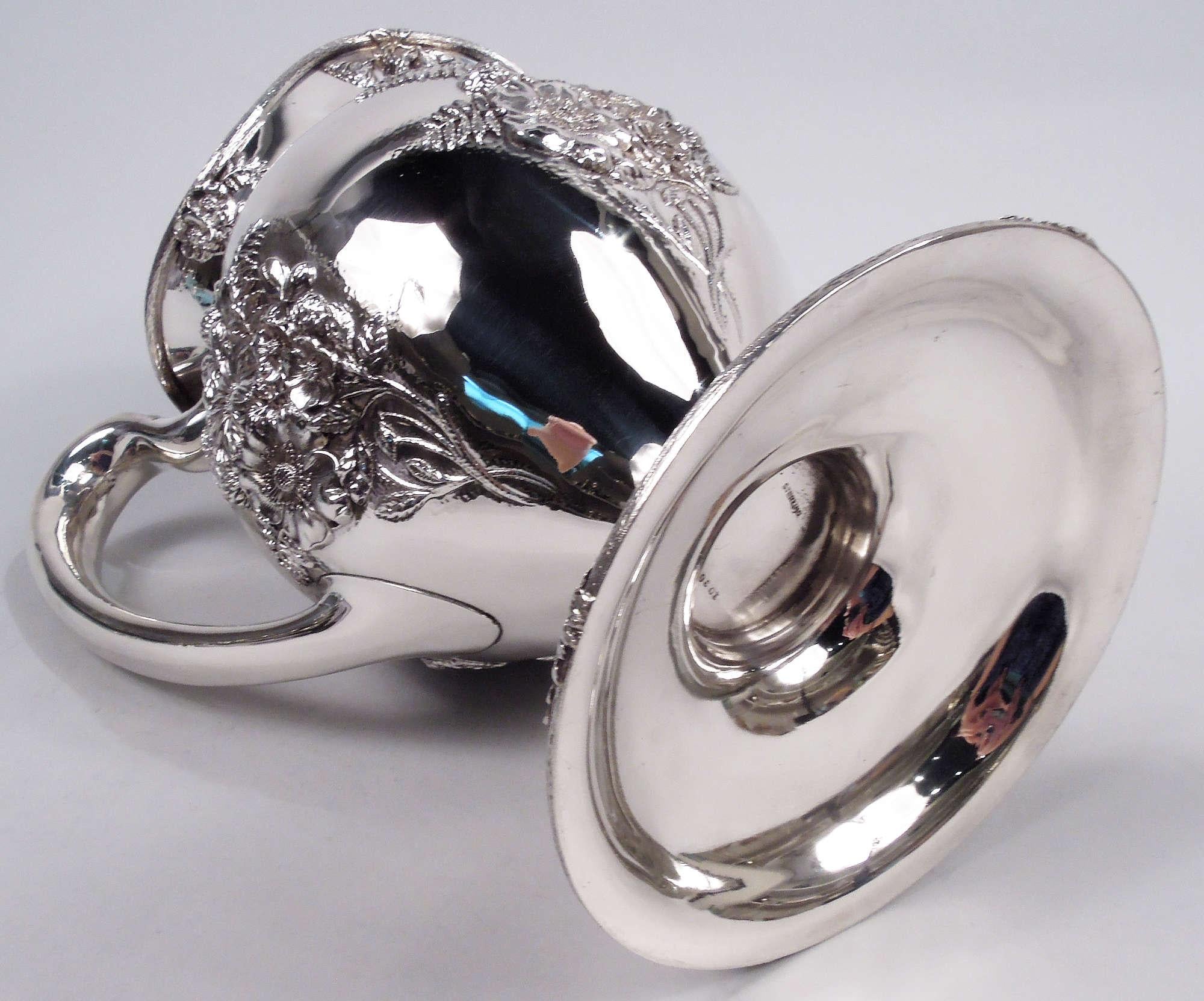 Pichet à eau en argent sterling Art Nouveau américain, frais et joli en vente 3