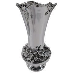 Très beau et ancien vase à fleurs américain en argent sterling