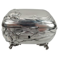 Fresh and Pretty Austrian Art Nouveau Silver Keepsake Casket Box