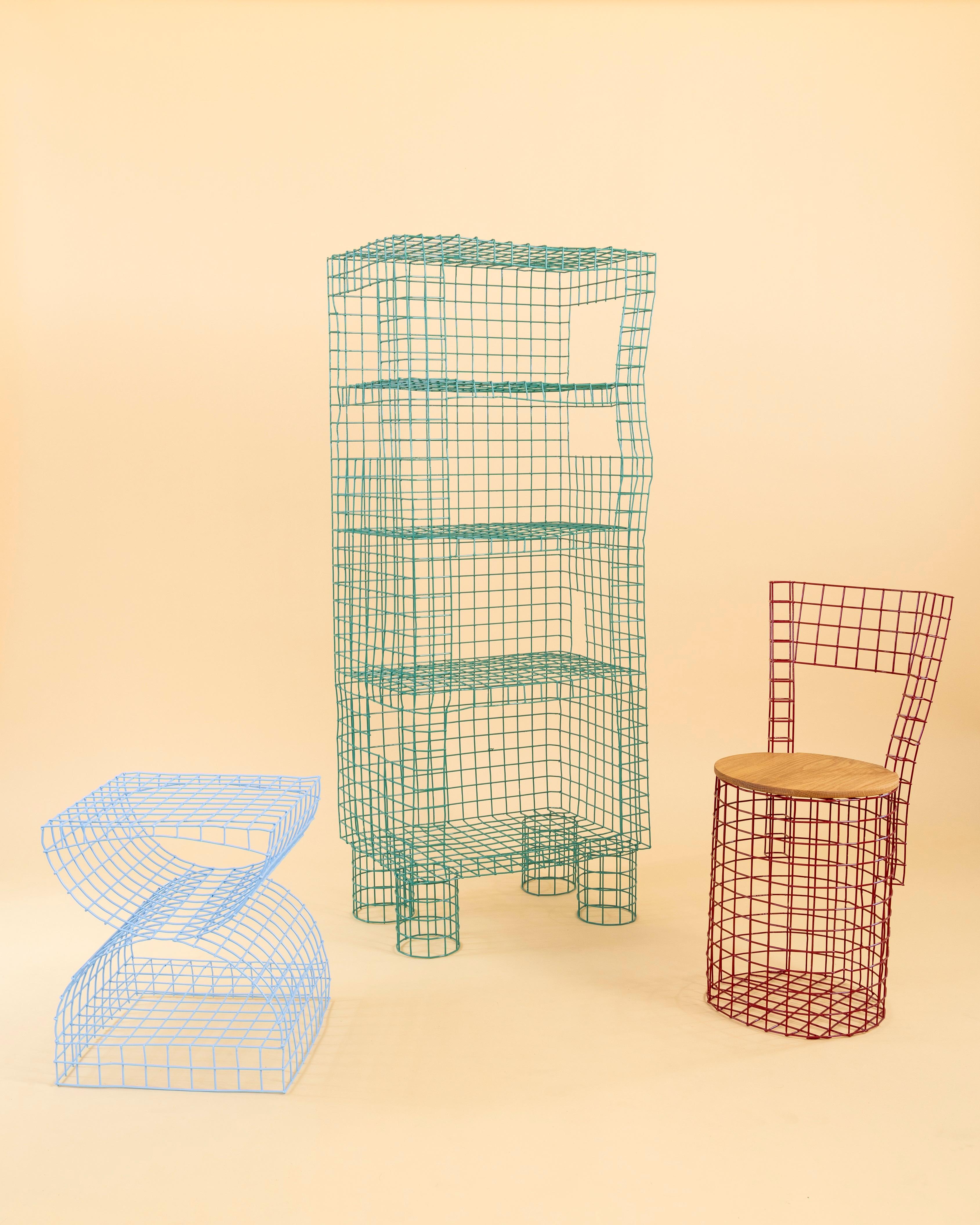 Metal Fresh Catch I Table by Lauren Goodman For Sale