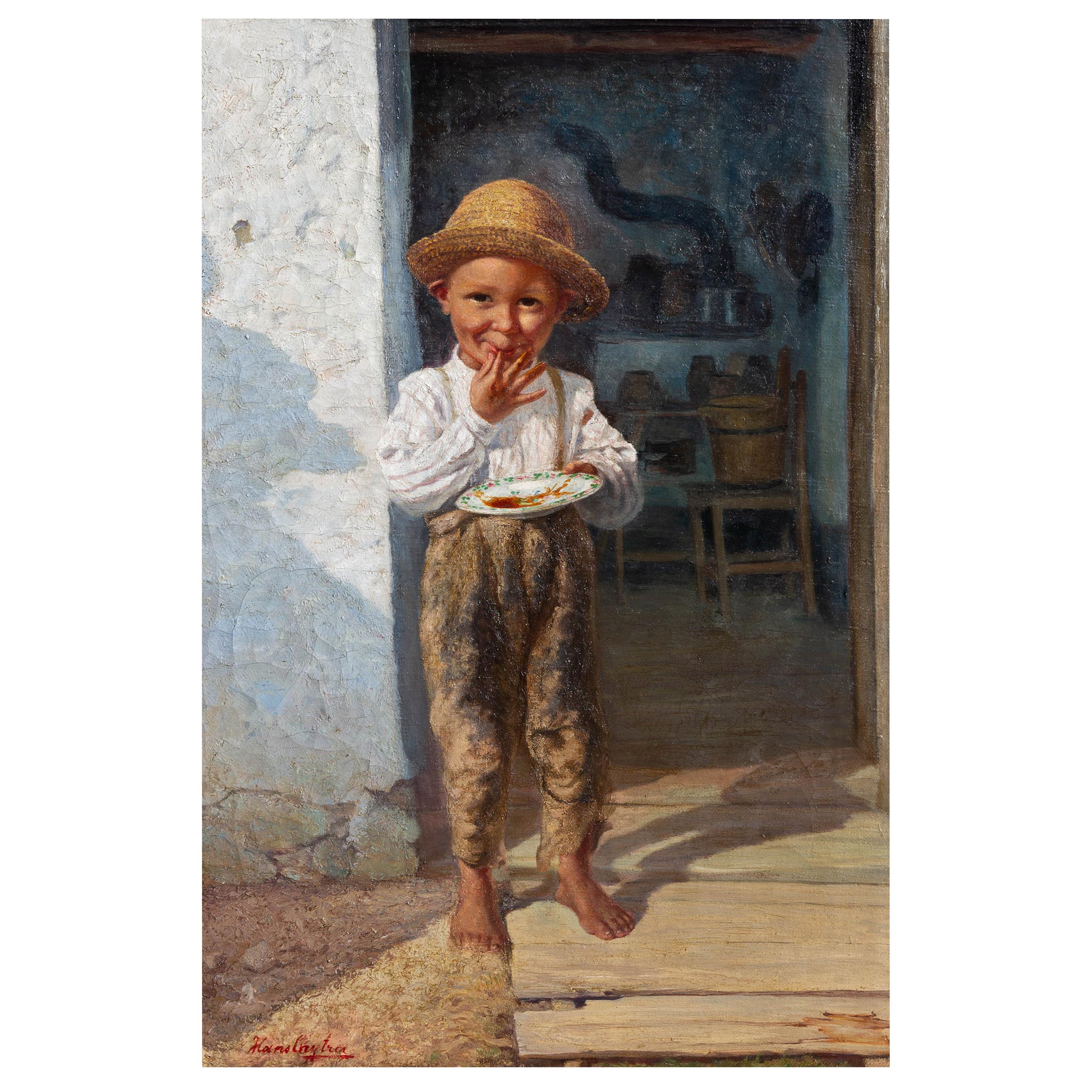 "Fresh Jam" 19th Century Genre Painting by Hans Chytra