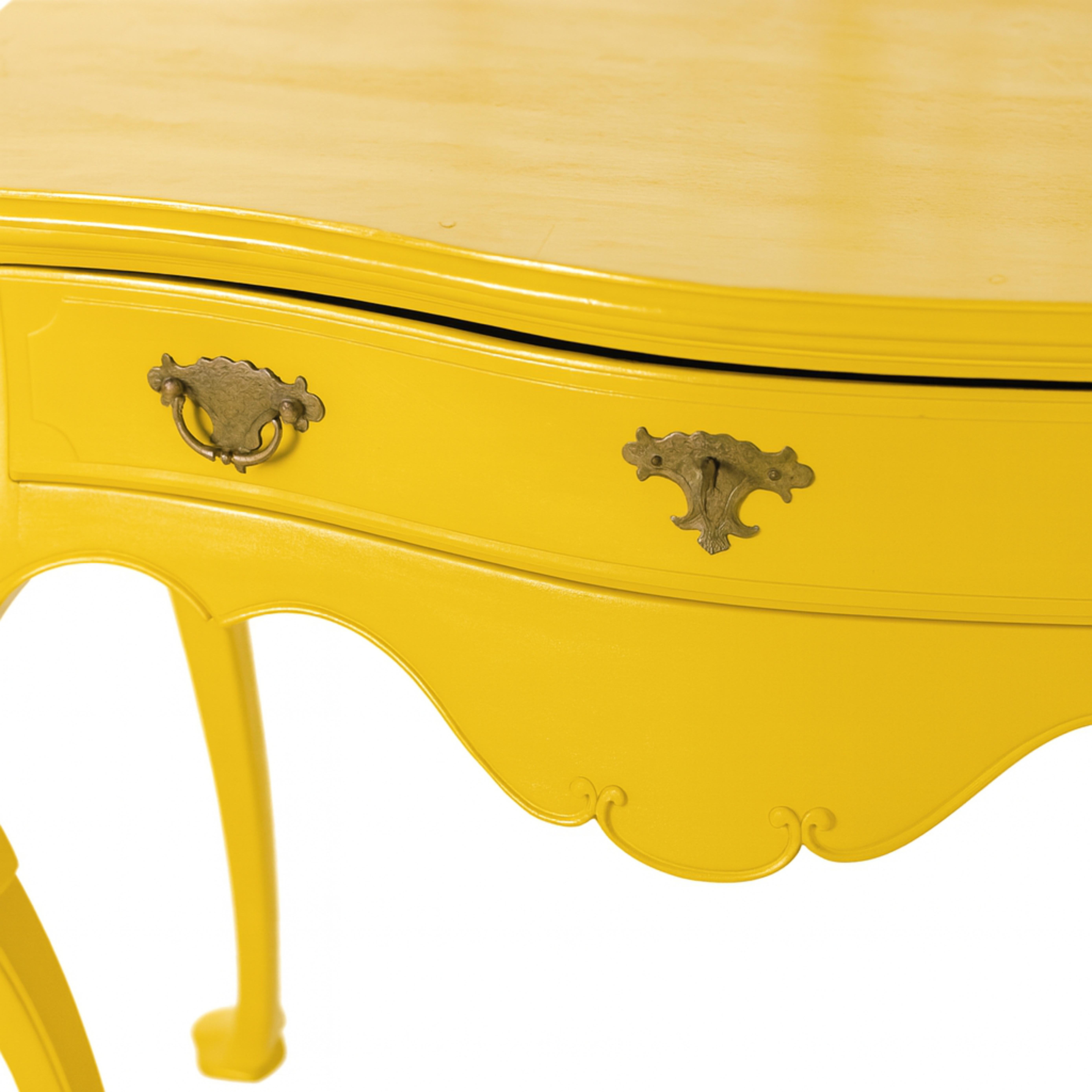 Laiton Fresh Mostard Color Baroque Styled Commode, 19th Century en vente