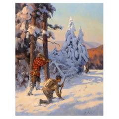 Fresh Tracks Original Oil Painting by Greg Parker