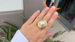 Fresh Water Pearl 18K Gold Plated Ring Italian Made